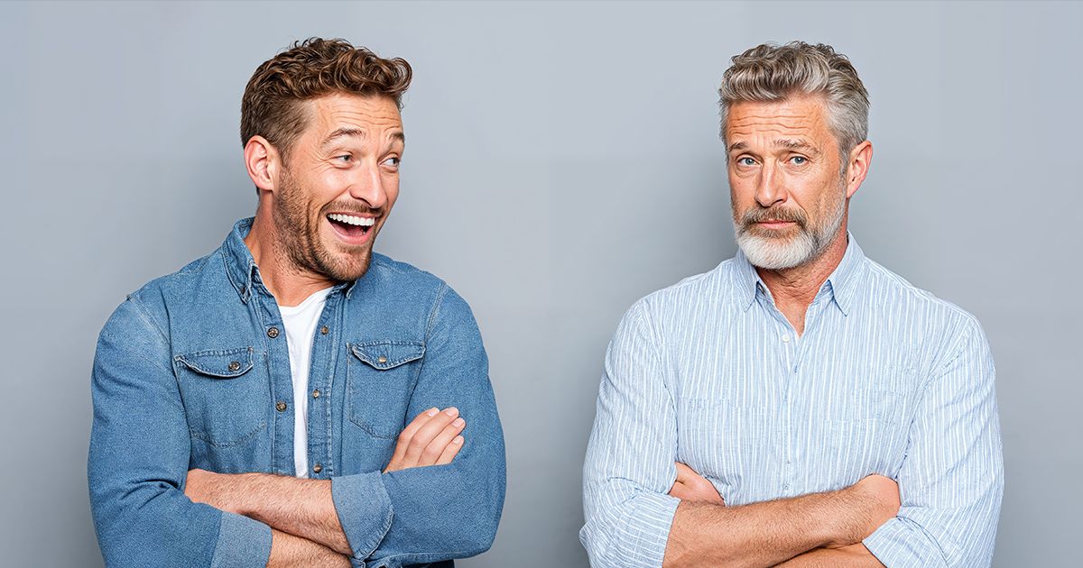 mood vs emotion hero two men with different facial expressions illustrating mood vs. emotion